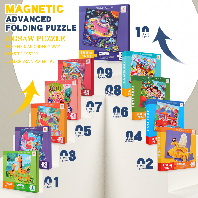Kids Educational Game 3 - Kids Magnetic Wooden Puzzle Cartoon Pattern