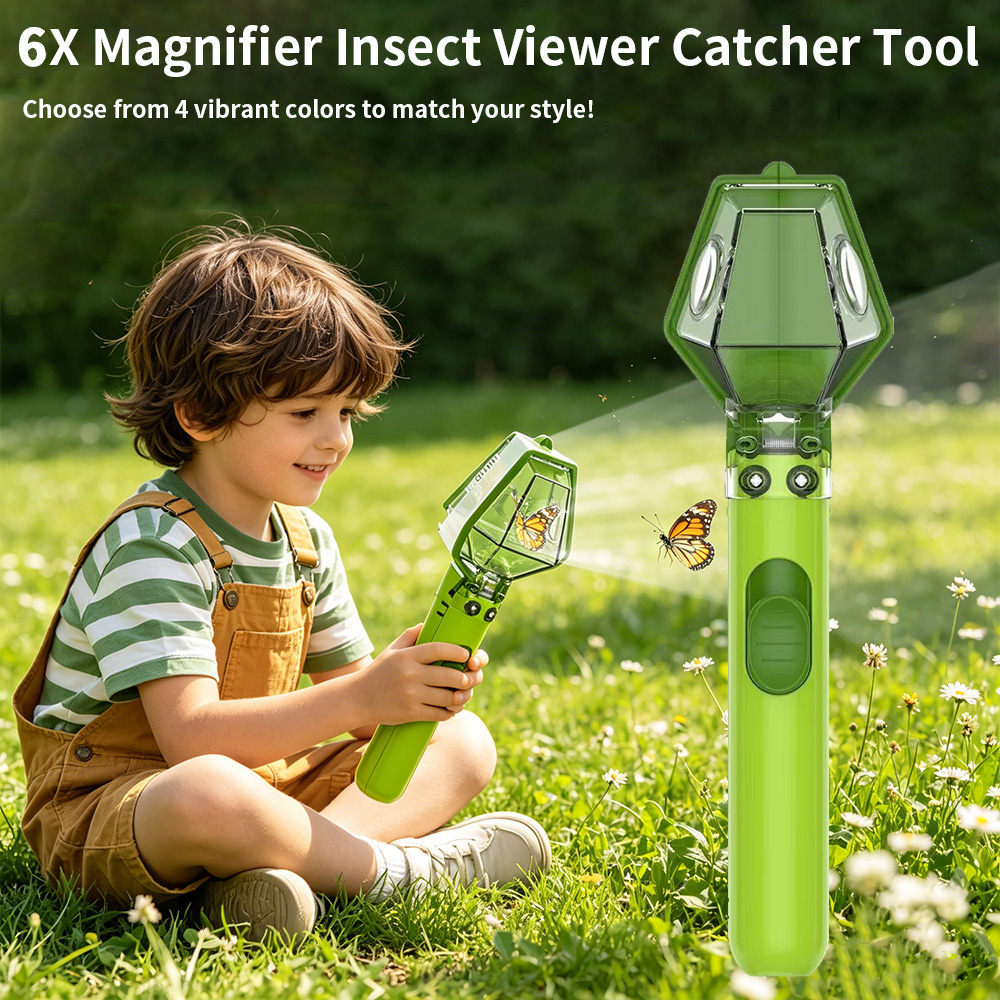 Kids Nature Education - 6X Magnifier Kids Bug Catcher, Clear
