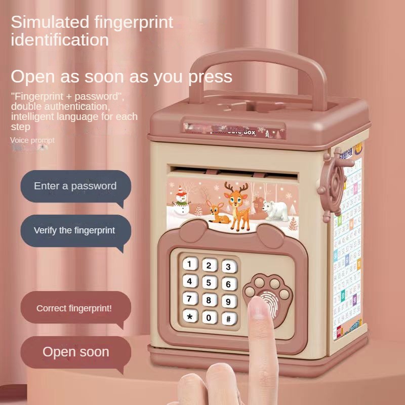 Money Box with Fingerprint Pig - Kids Education Money ulasan dan harga