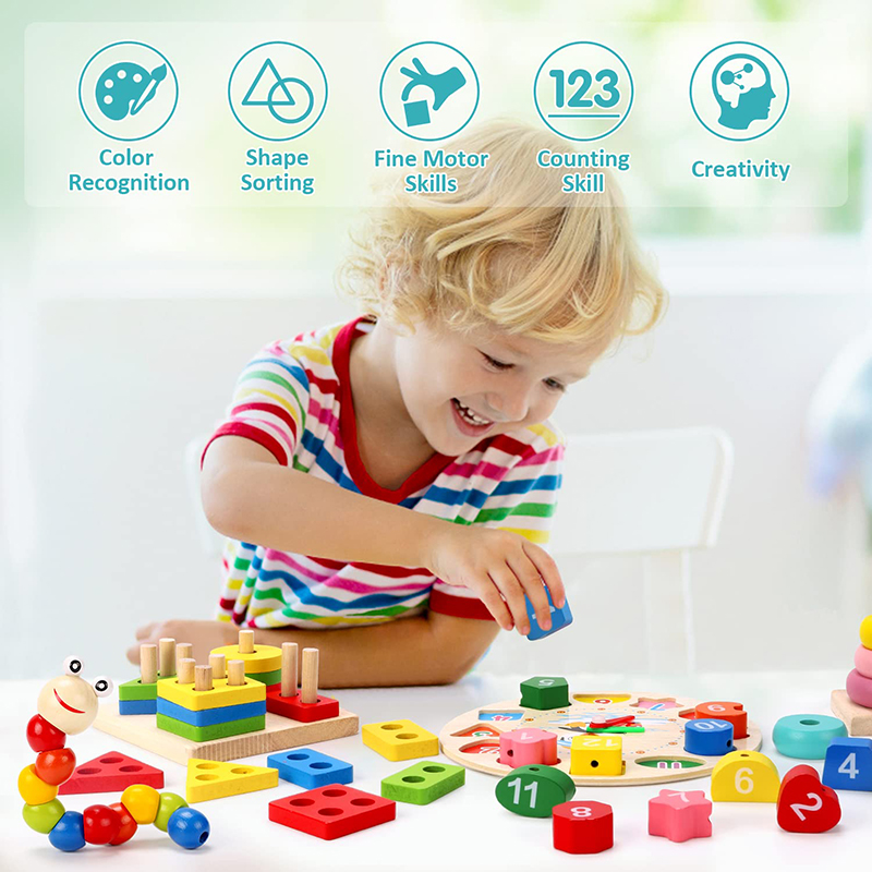 5-6pcs/set Montessori Wooden T - Kids Educational Game 3 ulasan dan harga
