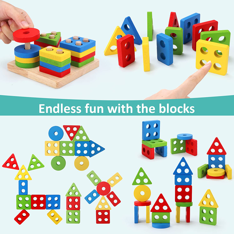 5-6pcs/set Montessori Wooden T - Kids Educational Game 3 ulasan dan harga